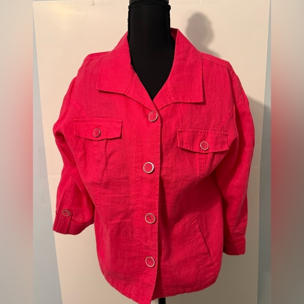 Chico's Vibrant Pink Button Down Shirt